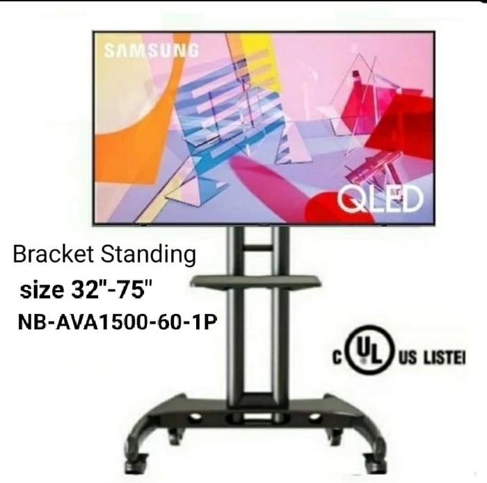 Promo Bracket TV Standing 32-80 Inch dengan Rak DVD & 4 Roda Mobile TV ...