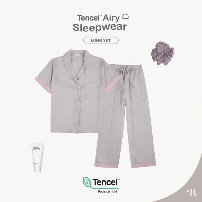 Gambar TENCEL  AIRY SLEEPWEAR Long Set Premium Pajamas Piyama Korea Panjang - Stardust dari The Rituale undefined Tokopedia