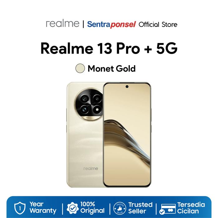 Gambar Realme 13 Pro Plus 5G 8/256GB 12/512GB Emerald Green Monet Gold - Garansi Resmi - Monet Gold, 12GB/512GB dari sentraponselofficial undefined Tokopedia