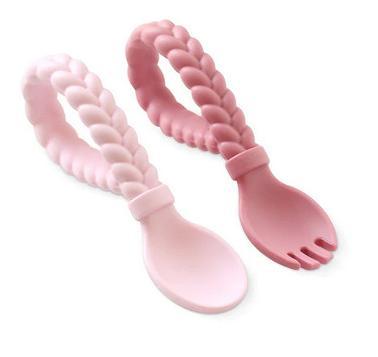 Gambar Itzy Ritzy Silicone Spoon Fork Set Baby Utensil Set Sendok Garpu Anak - Pink dari Chana-01 undefined Tokopedia