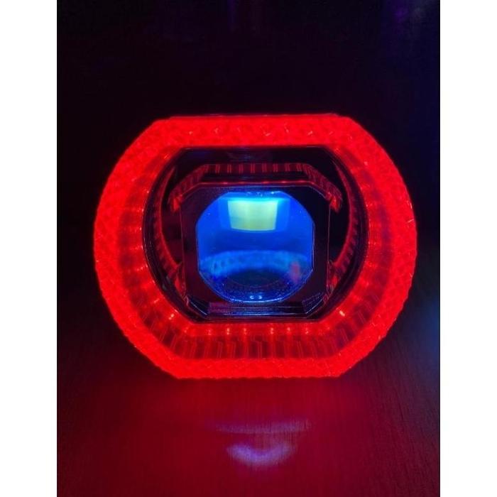 Gambar Lampu Utama Projie Biled Matrix Asli Cr7 4.5 Inch 5D Shroud Akrilik 60 Watt - Red Ice Blue dari KRATON CENTER undefined Tokopedia