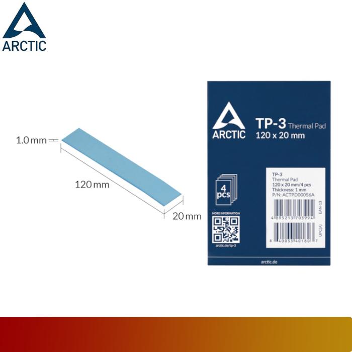 Gambar ARCTIC TP-3  | 4Pcs 120x20mm Premium Performance Thermal Pad - 1 mm dari Nano Komputer undefined Tokopedia