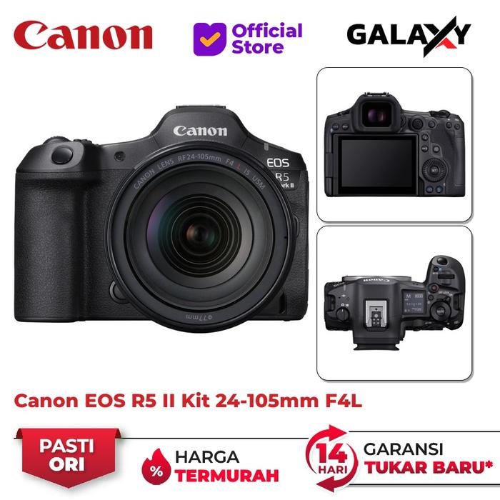 Promo Canon EOS R5 II Kit 24-105mm F4L Mirrorless Camera R5II Mark