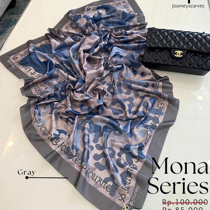 Gambar NEW MOTIF JOURNEY SCARVES/NEW REGULER PLAT/ MONA SERIES JOURNEY SCARVES - Mona Gray dari Journey Bandung undefined Tokopedia