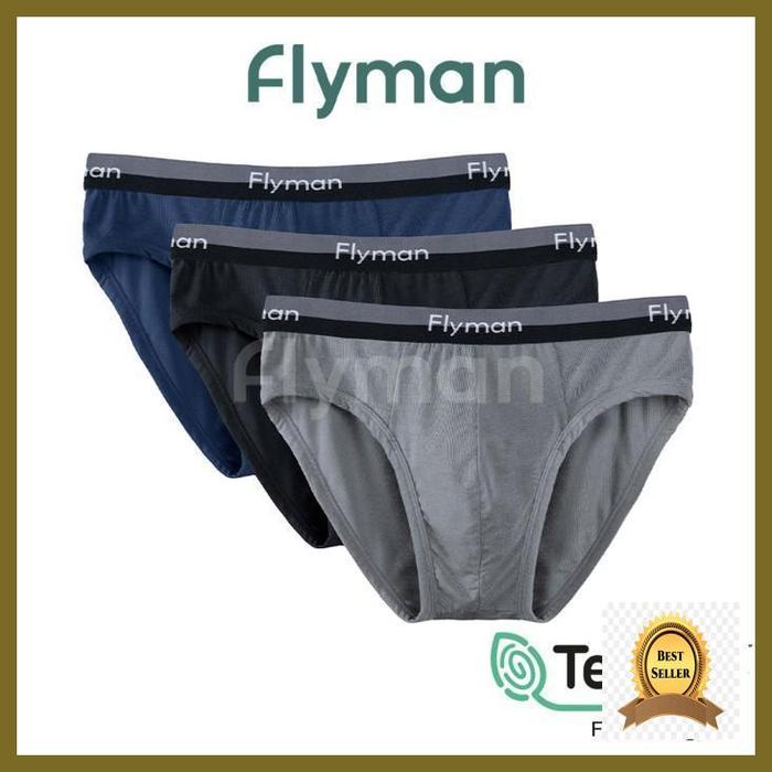 Gambar ready flyman celana dalam pria brief tencel 3 pcs fm 3066 best produk - M dari Trazzer Official Mart undefined Tokopedia