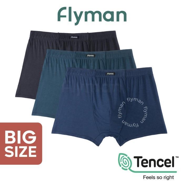 Gambar Ready Stok Flyman Boxer Pria Big Size Tencel Celana Dalam Laki Jumbo Ukuran Besar Original - XXXL, Navy dari Daniel Store99. undefined Tokopedia