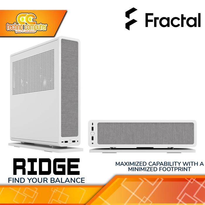 Gambar CASING FRACTAL Design RIDGE (PCIe 4.0) - Mini Tower mITX Case (Free 2x Fan) - Putih dari Techno Computer Bali undefined Tokopedia