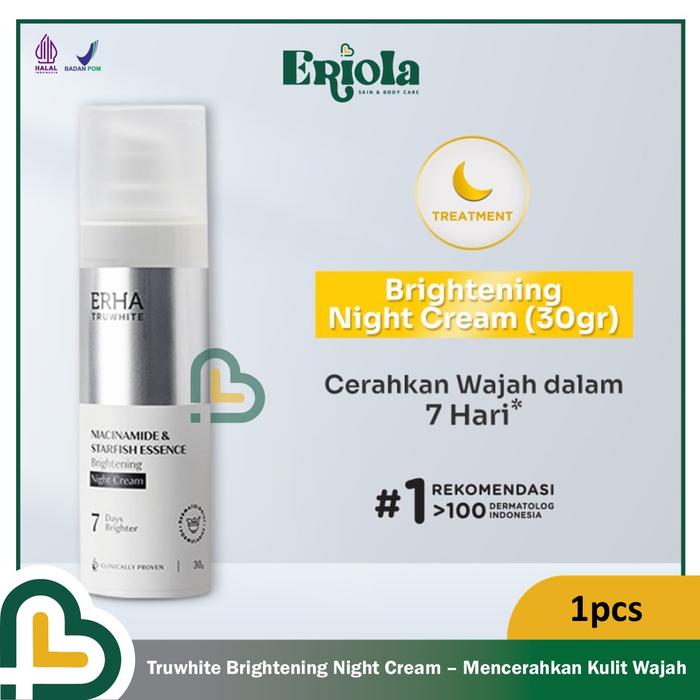 Gambar Erha Truwhite Brightening Day Night Cream Pelembab Pencerah Wajah Siang Malam 30gr - Night Cream dari Bennett Lee_NEW undefined Tokopedia