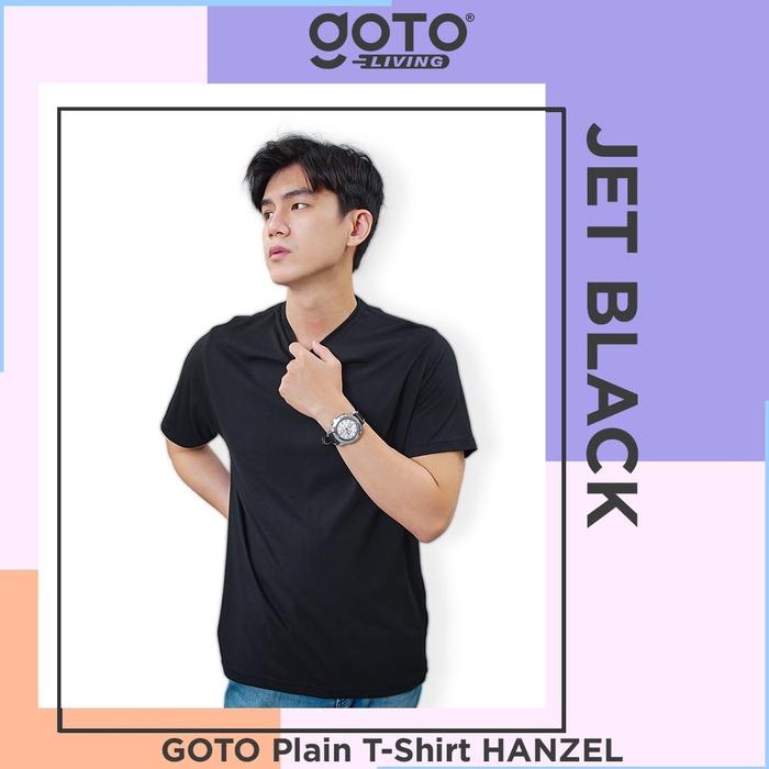 Gambar Goto Hanzel T-Shirt Baju Kaos Polos Pria Wanita Unisex Tencel Cotton - Jet Black, S dari Stola Store_ undefined Tokopedia