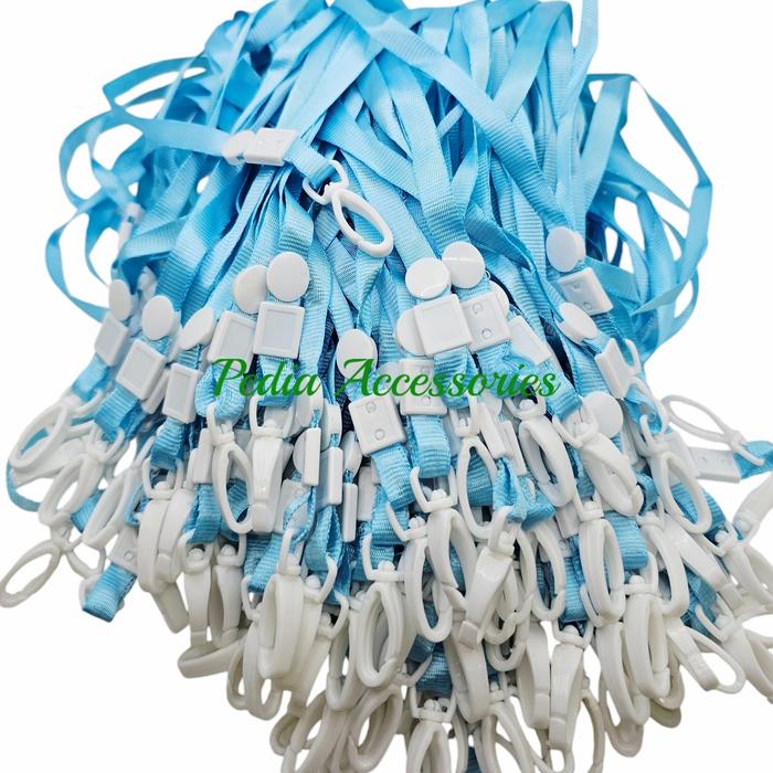 Gambar Tali Id Card Tali Lanyard Gantungan Id Card / Card Holder Name Tag uk.1cm (per 100pcs) - Biru Muda dari Pedia Accessories undefined Tokopedia