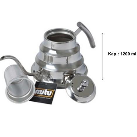 Gambar MUTU TEKO KETTLE STAINLESS STEEL SILVER MUTU KC-12S Teko Leher Angsa Alat Seduh Kopi dan Teh Stainless Steel - KC-12S dari horekamall undefined Tokopedia
