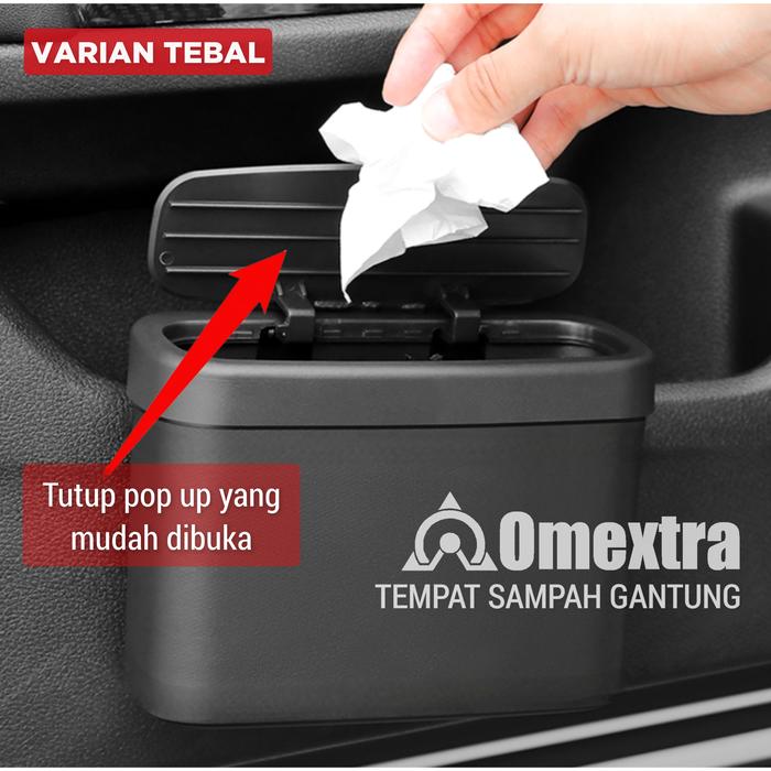 Gambar Tempat Sampah Mobil Omextra Car Trash Can Garbage Bin Car Storage Box - TEBAL POPUP LID dari OMEXTRA undefined Tokopedia