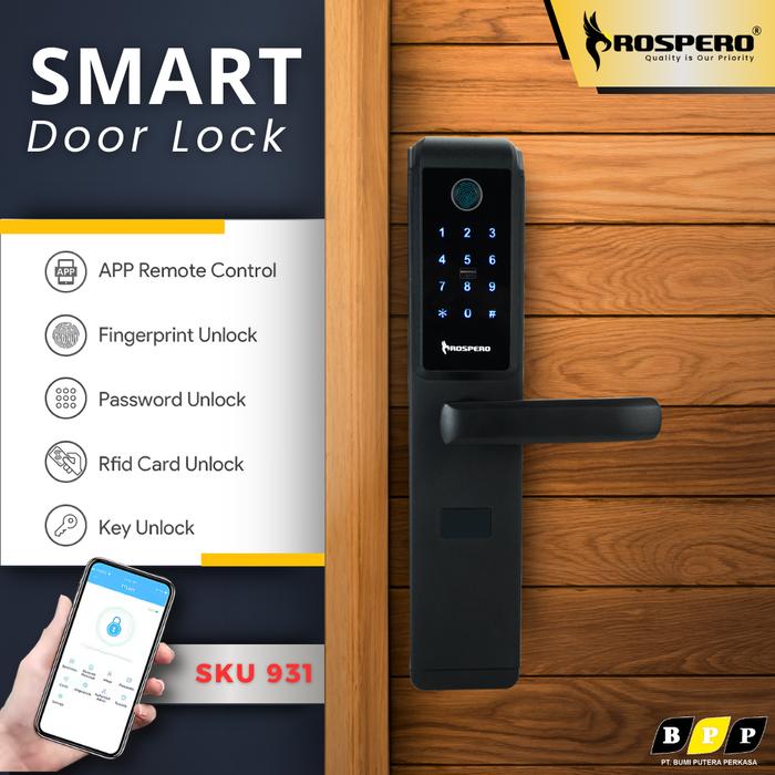 Gambar PROSPERO Smart Door Lock Pintu Kayu Finger Unlock Otomatis S038F Kunci Pintu Otomatis Digital 930 - Kode 931 dari BUMI PUTERA PERKASA undefined Tokopedia