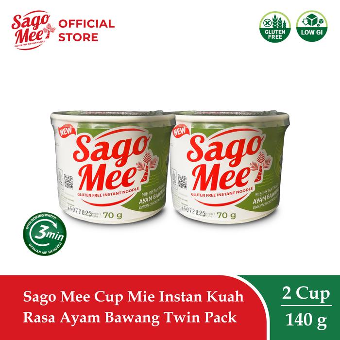 Gambar Sago Mee Gluten Free Mie Instan Cup Kuah Rasa Ayam Bawang 70g Twin Pack dari Sago Mee undefined Tokopedia