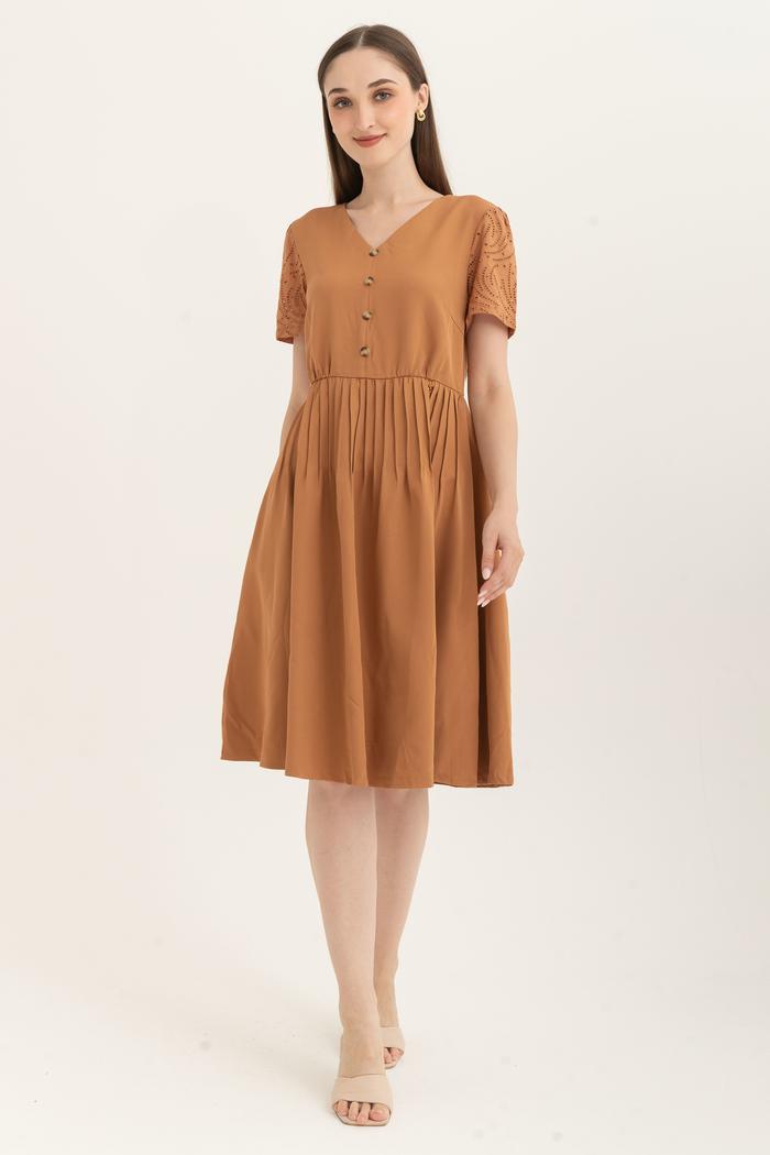 Gambar *Ready Stok* N2 - Dress Katun 28434 - Cokelat, M dari Sisters Fashion Group undefined Tokopedia