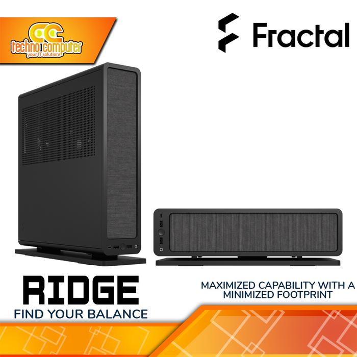 Gambar CASING FRACTAL Design RIDGE (PCIe 4.0) - Mini Tower mITX Case (Free 2x Fan) - Hitam dari Techno Computer Bali undefined Tokopedia