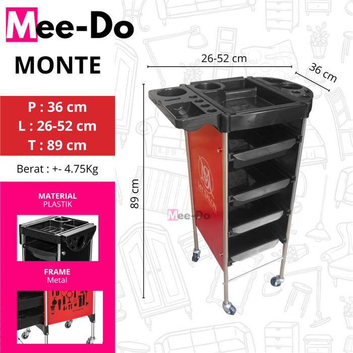 Gambar Rak Salon Facial Rak Troli Barbershop Trolly - MONTE dari Mee Do Kota Bekasi Tokopedia