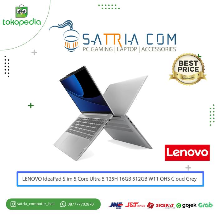 Gambar LENOVO IdeaPad Slim 5 14IMH9 83DA007QID Core Ultra 5 125H 16GB 512GB W11 OHS Cloud Grey dari Satria Computer Bali undefined Tokopedia