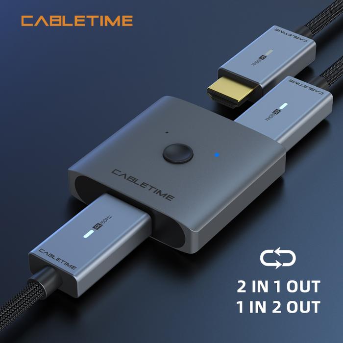 Gambar HDMI Switcher 2 In 1 Out / 1 In 2 HDMI Switch Bi-Directional Cabletime - CP30 dari XLink Semarang undefined Tokopedia
