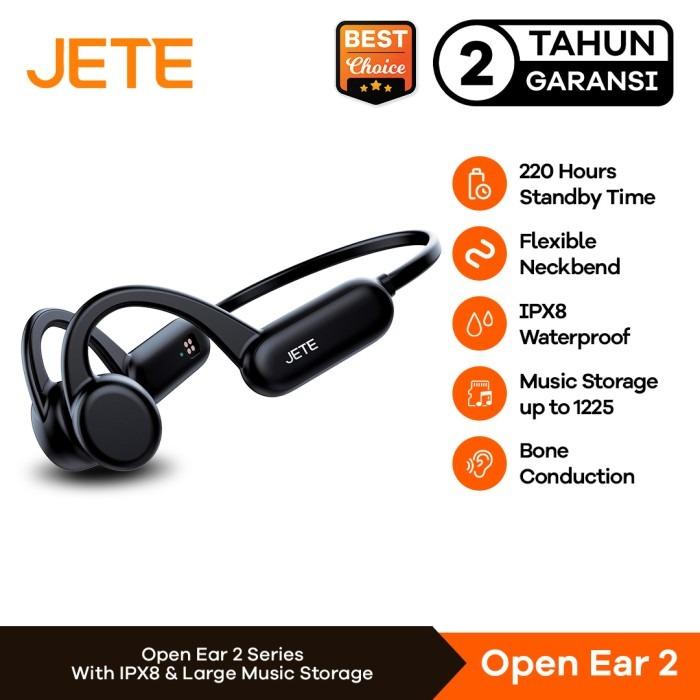 Gambar JETE Headset Open Ear 2 For Running Open Ear Bone Conduction IPX8 Wireless Earphone Sport Bluetooth Earbuds Olahraga Lari - Garansi Resmi 2 Tahun - Open Ear 2 dari JETE Authorized Shop undefined Tokopedia
