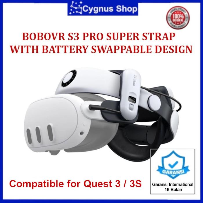 Gambar BOBOVR S3 Pro Super Strap Head Air Swappable With Battery 10000mAh Head Strap Quest 3 dari Cygnus Shop undefined Tokopedia