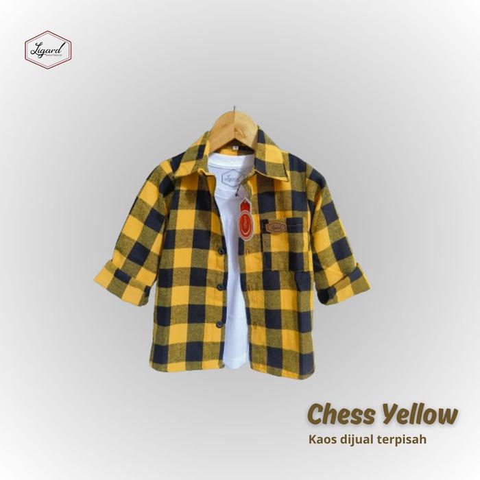 Gambar Kemeja anak lengan panjang Ligard flanel kotak tartan 7-12 tahun - Chess Yellow, No.14:13-15th dari Ligard Wearhouse undefined Tokopedia