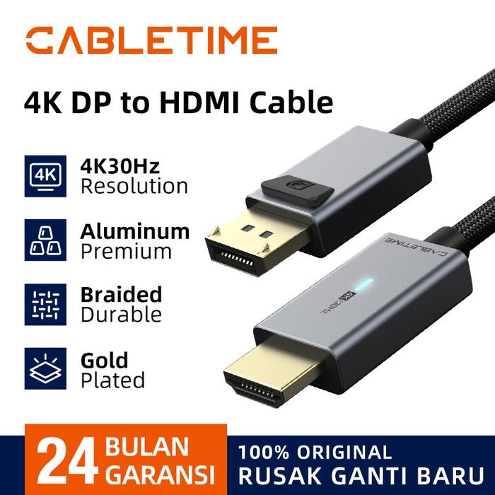 Gambar Kabel DisplayPort DP to HDMI 4K UHD DisplayPort Cable Premium Series dari Batilio undefined Tokopedia