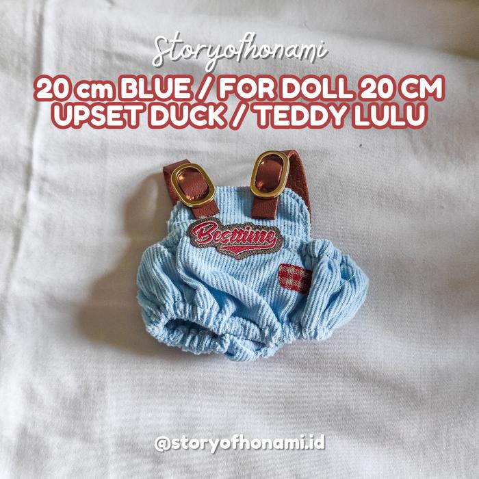 Gambar BESTTIME PANTS - BAJU DOLL LABUBU 10 15 20 CM UPSET DUCK TEDDY LULU CELANA OVERALL CASUAL CLOTHING KPOP COTTON (2/2) - 20 cm - Biru dari Storyofhonami undefined Tokopedia