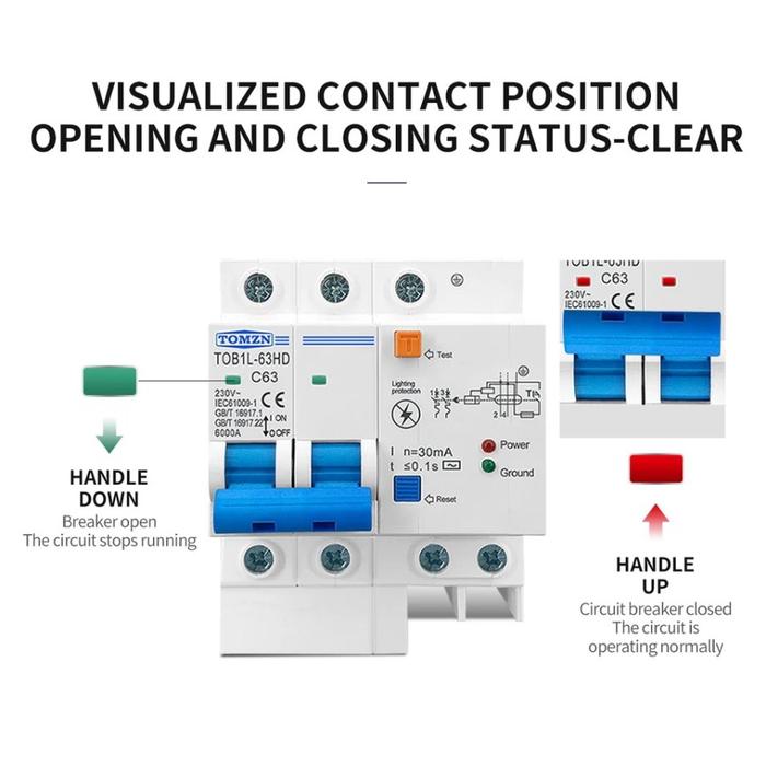 CHINT TOMZN MCB ELCB RCBO 20A 25A 50A Lightning Protection SPD Residual Current Circuit Breaker