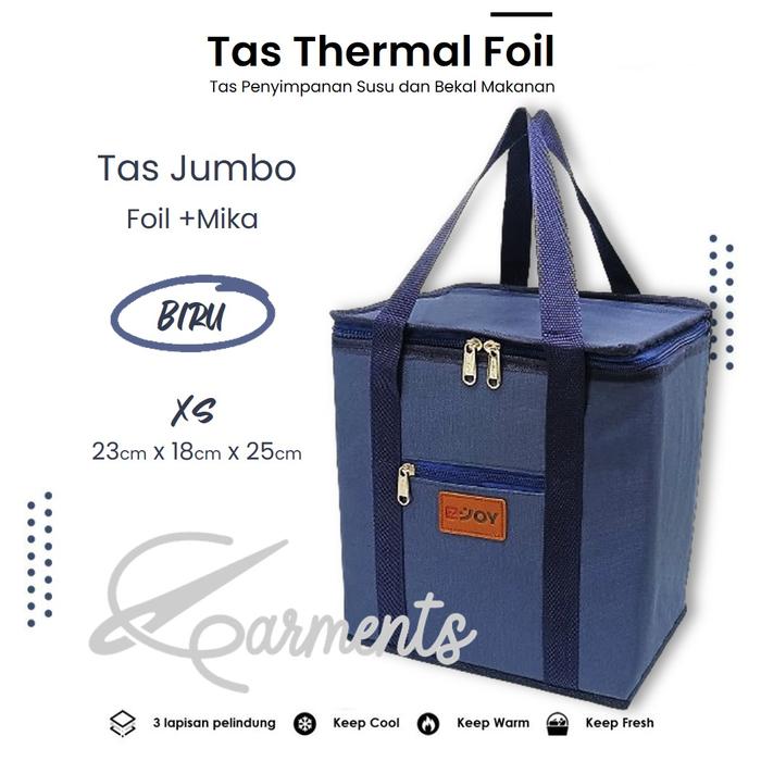 Gambar Tas Bekal Thermal Foil +Mika WARNA BIRU 6 UKURAN / Tas Pengawet Makanan dan Minuman / Cooler Thermal Bag / Tas Botol Susu dan Asi untuk Bayi / Tas Pendingin Minuman / Tas Travel Piknik - XS : 23x18x25cm dari Garment.jkt undefined Tokopedia