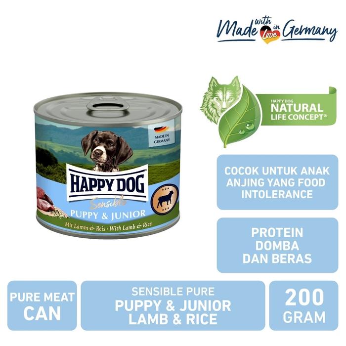 Happy Dog Wetfood Sensible Pure Puppy Lamb Rice 200gr Makanan Anak  Anjing Basah Premium Domba 200 GR di Luckyangels Tokopedia