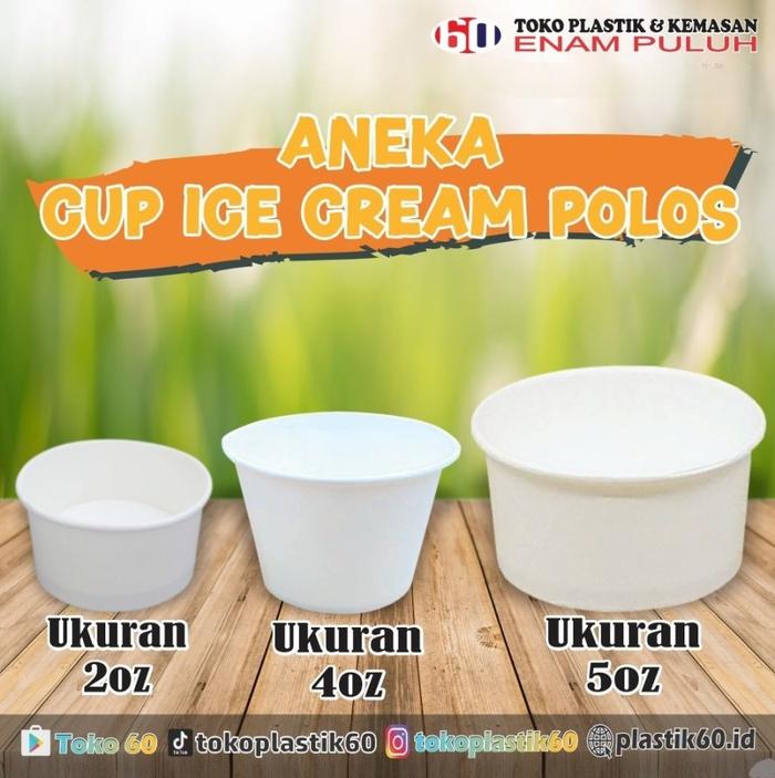 Gambar Cup es krim Ice Cream Cup 4 oz Polos - Cup ice cream dari plastik60 undefined Tokopedia