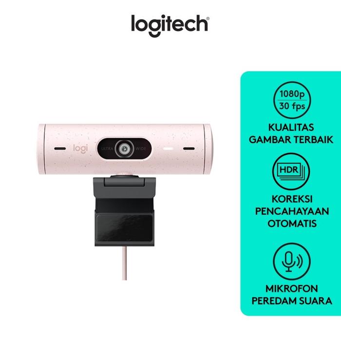 Gambar LOGITECH WEBCAM BRIO 500 FULL HD HDR AND NOISE CANCELLING - Rose dari Dityashop Tech Kota Bekasi Tokopedia