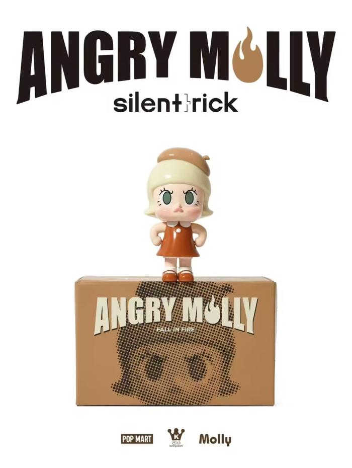 Jual POPMART SILENT TRICK ANGRY MOLLY FALL IN FIRE FIGURE