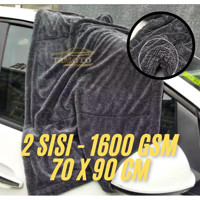 Gambar Drying Towel Microfiber Edgeless super besar jumbo premium / kain lap mikrofiber pengering mobil motor Car sekali tarik 650 1600GSM - 70x90 2 Sisi dari TamotoOfficial undefined Tokopedia