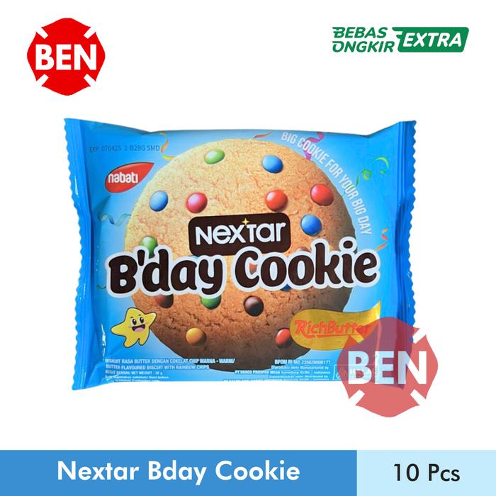 Gambar Nextar Bday Cookie 1 Pak 10 Pcs - Nabati B'day Cookies Biskuit Chocolate Coklat Choco Chip Richbutter - Big Cookie For Your Big Day dari Ben Motoshop undefined Tokopedia
