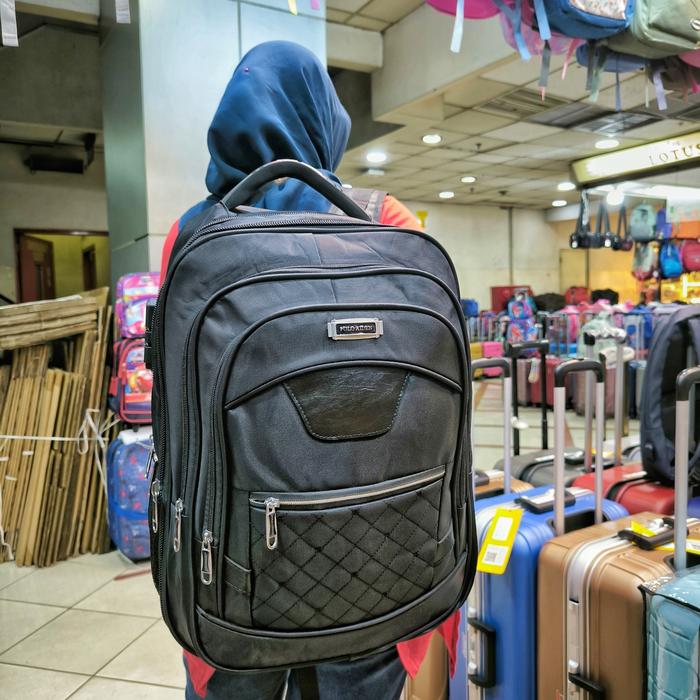 Gambar Ransel Laptop Jumbo Polo Super USB Expanding 20" - Hitam dari Lotus.tanahabang undefined Tokopedia