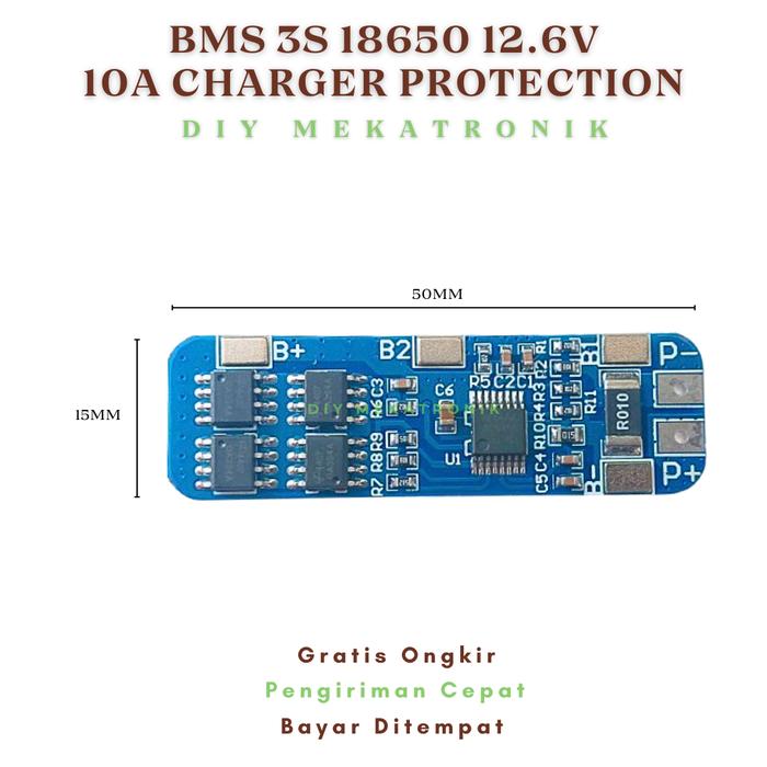 Gambar BMS 18650 Charger Protection Lithium Li-ion Battery - BMS 3S 10A dari DIY Mekatronik undefined Tokopedia