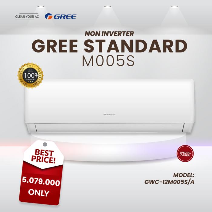 Gambar GREE AC 1.5 PK STANDARD M005S NON INVERTER | GWC-12M005S/A - UNIT ONLY  dari Clean Your AC Ofc undefined Tokopedia