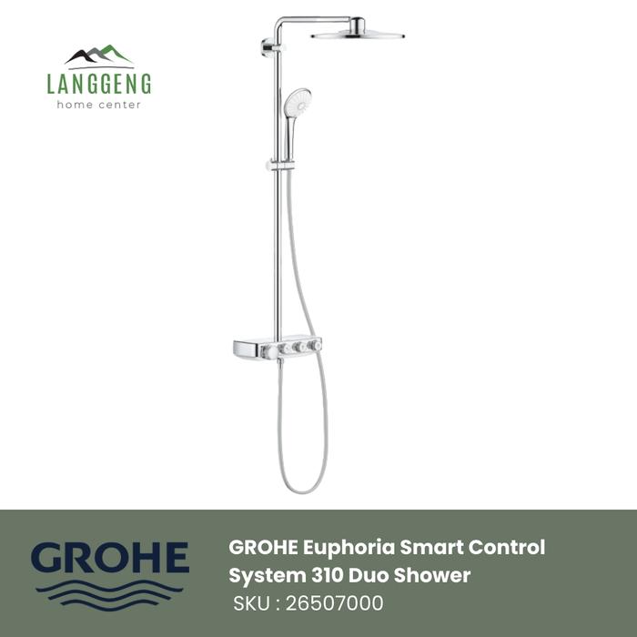 Gambar GROHE 26507000 EUPHORIA SMRT CTRL SHOWER SYSTEM WITH THERMOSTAT dari LANGGENG Home Center undefined Tokopedia