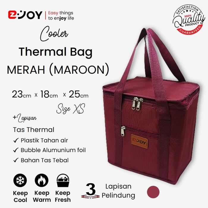 Gambar Tas Bekal Thermal Foil +Mika WARNA MERAH 6 UKURAN / Tas Pengawet Makanan dan Minuman / Cooler Thermal Bag / Tas Botol Susu dan Asi untuk Bayi / Tas Pendingin Minuman / Tas Travel Piknik - XS : 23x18x25cm dari Garment.jkt undefined Tokopedia