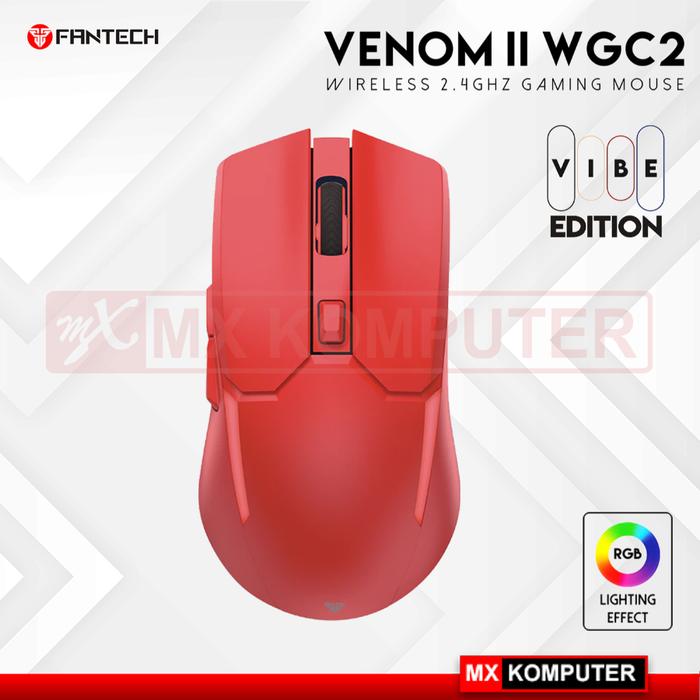 Gambar Mouse Fantech Venom II WGC2 Wireless Mouse Gaming Rechargeable - Merah dari MXKomputer_NEW undefined Tokopedia
