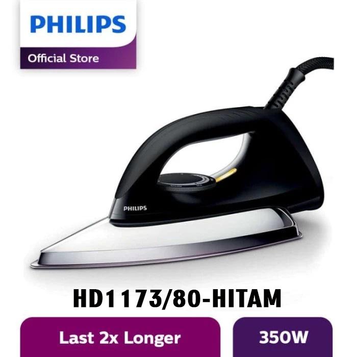 Gambar Setrika Philips Classic HD1173 / HD1172 Electric Dry Iron Tapak Anti Lengket - HD1173/80-HITAM dari Toko Multi Elektronik undefined Tokopedia