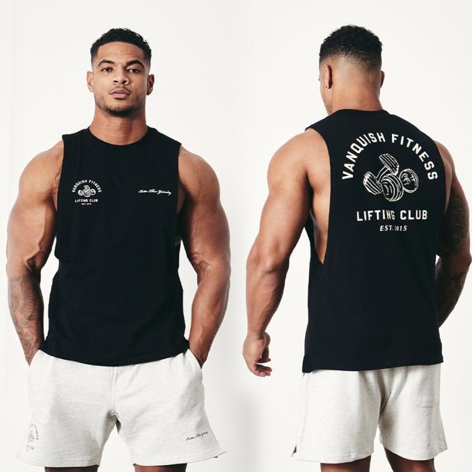 Gambar TANKTOP PRIA GYM VANQUISH FITNESS BX-8 - Hitam, XL dari Ecih Giplesawaz undefined Tokopedia