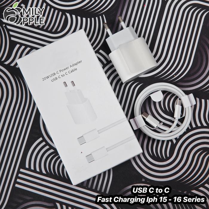 Gambar Charger Iphone 20W Fast Charging Iphone X - 14 Pro Max 1SET - 20W+C to C 1M dari UNLIMITECH GROUP undefined Tokopedia