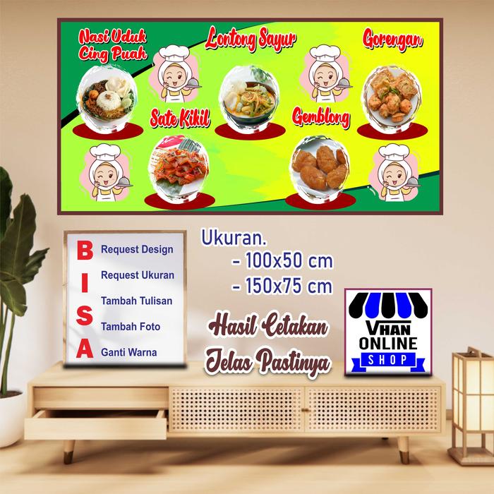 Gambar Spanduk Banner Custom Jualan Lontong Sayur, Nasi Uduk dan Lain lain - 100x50 cm dari vhan fariz undefined Tokopedia