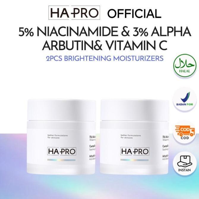 Gambar [HAPRO] HA PRO BUNDLING 2PCS NIACINAMIDE ARBUTIN WHITENING GLOWING CREAM 30GR | DAY CREAM | NIGHT CREAM | FACE MOISTURIZER | PELEMBAB WAJAH | WHITENING CREAM | KRIM PENCERAH WAJAH - 2pcs Cream dari kiko987 undefined Tokopedia