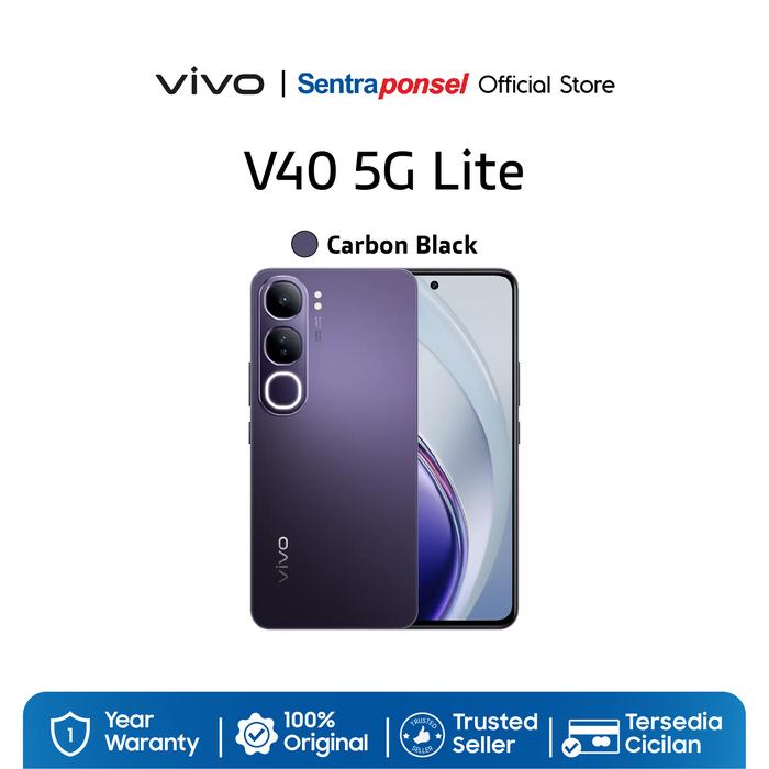 Gambar VIVO V40 Lite 5G RAM 8/256 GB 12GB/512GB NFC -  Garansi Resmi Original - Carbon Black, 8/256GB dari sentraponselofficial undefined Tokopedia