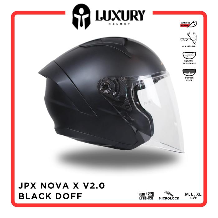 Gambar Ready! Helm JPX - Nova X - Solid - Half Face - BlackDoff, M dari LuxuryHelmet undefined Tokopedia