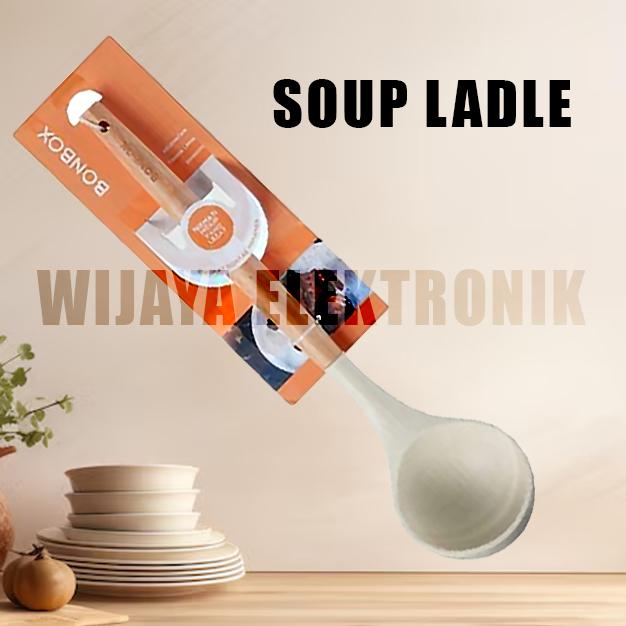Gambar BONBOX WOOD SILIKON SPATULA KITCHEN UTENSIL DENGAN BAHAN SILICONE PREMIUM TAHAN PANAS HINGGA 240°C SANGAT AMAN DIGUNAKAN  SPATULA TURNER SLOTTED TURNER SOUP LADLE SOLET - SILIKON SOUP LD dari WIJAYA ELEKTRONIK SEMARANG undefined Tokopedia